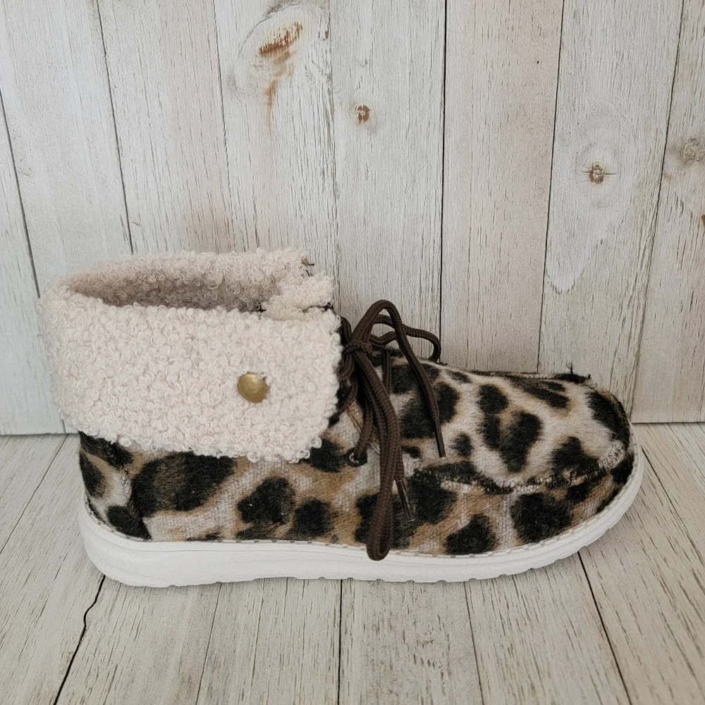 GYPSY JAZZ- ODION TAUPE LEOPARD HIGH TOP SNEAKERS - Picture 7 of 8